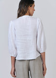 Naturals by O&J</p>Gathered Sleeve Blouse</p>(White)