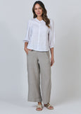Naturals by O&J</p>Gathered Sleeve Blouse</p>(White)