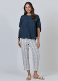 Naturals by O&J</p>Oversized Linen Top</p>(Poseidon)