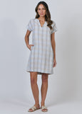 Naturals by O&J</p>Cap Sleeve Linen Dress</p>(Mesh)
