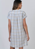 Naturals by O&J</p>Cap Sleeve Linen Dress</p>(Mesh)