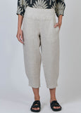 Naturals by O&J</p>Smocked Back Waist Tapered Pant</p>(Sand)