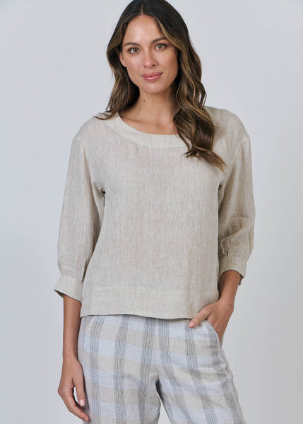 Naturals by O&J</p>3/4 Sleeve Blouse</p>(Soybean)