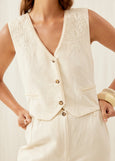 SALE | Louise Misha</p>Frankie Waistcoat</p>(Cream)</p>Available: size Large