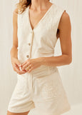SALE | Louise Misha</p>Frankie Waistcoat</p>(Cream)</p>Available: size Large