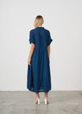 Homes & Fallon</p>Seersucker dress</p>(Navy)