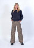 SALE  |  Knewe</p>Como Wide Pant</p>(Twig Check)</p>Available: size 8 & 16