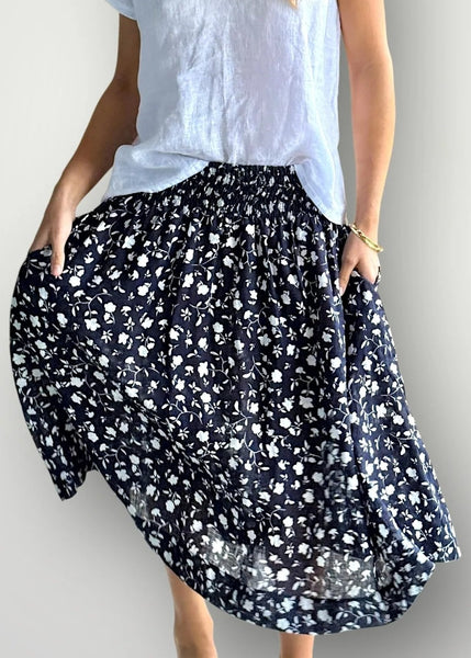 Frockk</p>Lola Skirt</p>(Indigo Floral)