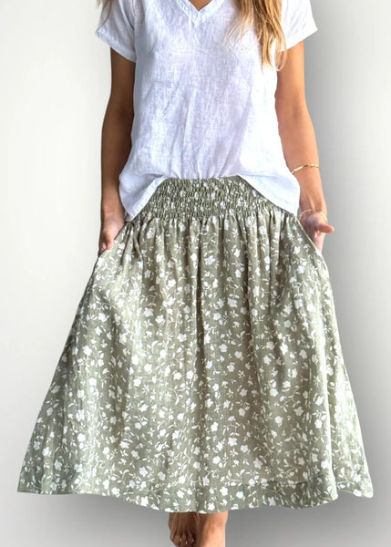 Frockk</p>Lola Skirt</p>(Sage Floral)