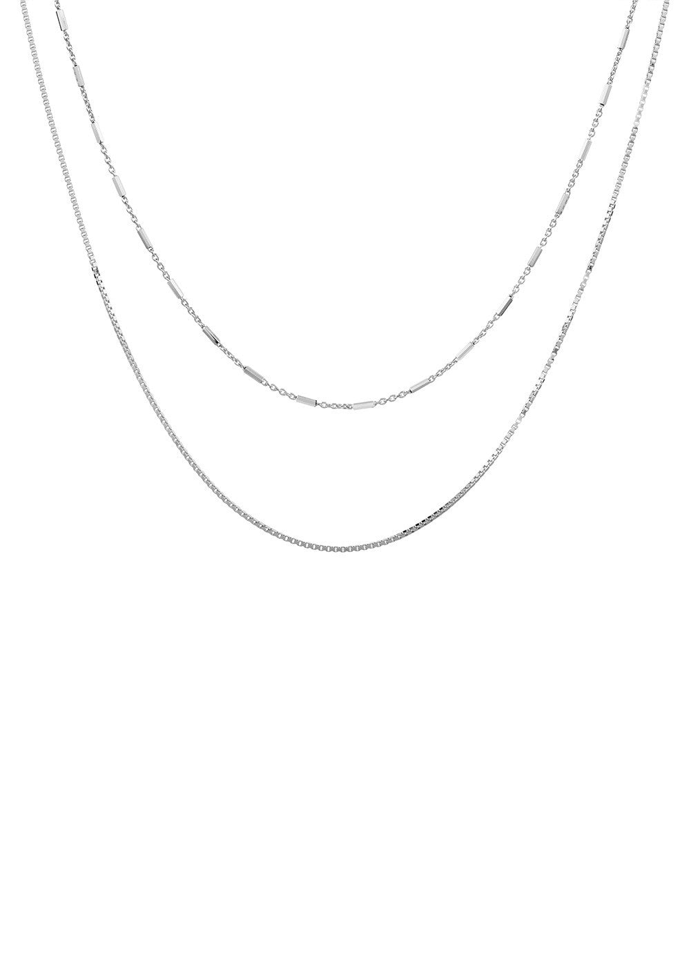 Mae</p>Tiered Double Necklace</p>(Sterling Silver)