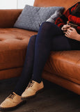 Lamington</p>Merino Wool Textured Knit Tights</p>(Night)