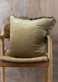 Saarde</p>Velvet Cushion Range</p>(Olive assorted sizes)