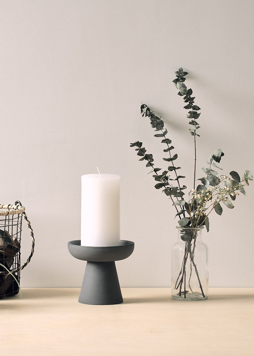 Aery Living</p>Porcini Candle Holder</p>(Charcoal, White)