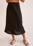 See Saw</p>Bias Slip Skirt</p>(Black)