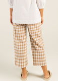SALE  |  Mae</p>7/8 Check Flat Front Pant</p>(Toffee / White)</p>Available: size 8 & 10