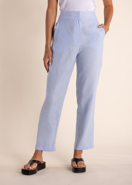 SALE  |  TWO-T's</p>Linen 7/8 Pant</p>(Sky)</p>Available: size 14