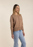 TWO-T's</p>Cropped Cardigan</p>(Camel)