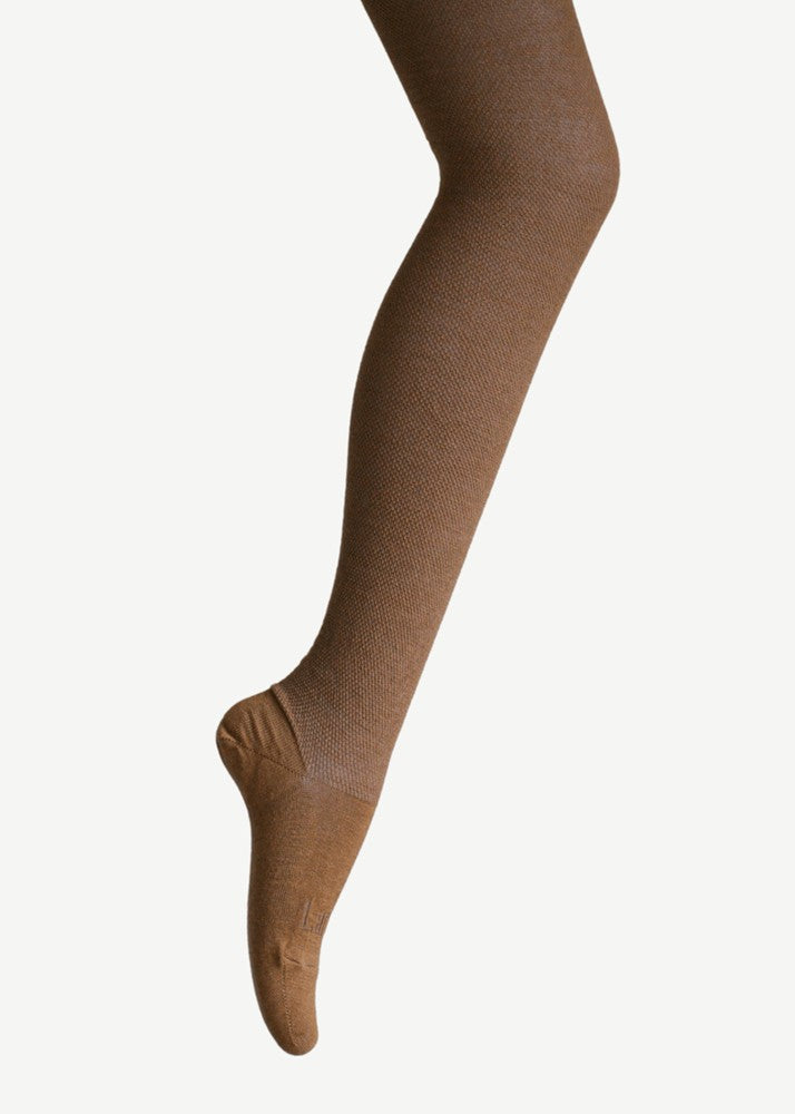 Lamington</p>Merino Wool Textured Knit Tights</p>(Walnut)