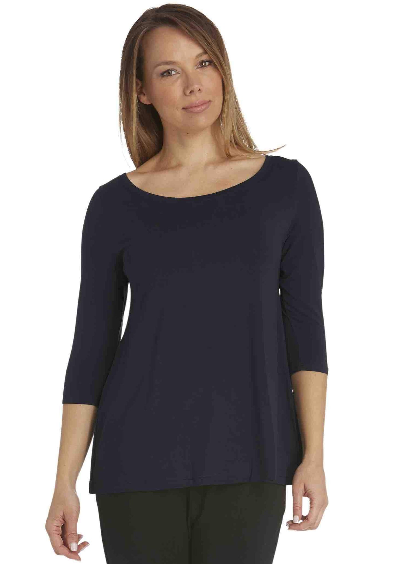 SALE | Tani</p>3/4 Sleeve Swing Top</p>(Black, Navy)</p>Available: size 18