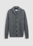 SALE  |  Toorallie</p>Ribbed Shawl Collar Cardigan</p>(Charcoal Mix)