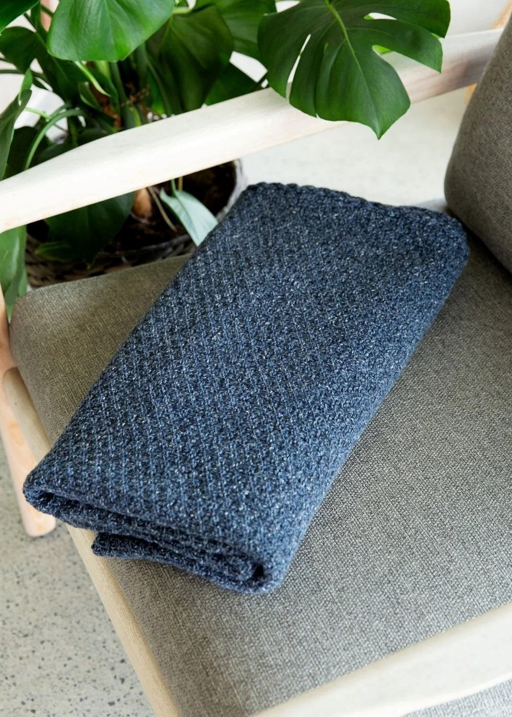 IrelandsEye</p>Moss Textured Throw</p>(Dark Denim)