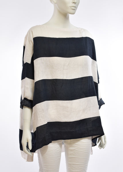 Frockk</p>Avril Top</p>(Big Charcoal Stripe)