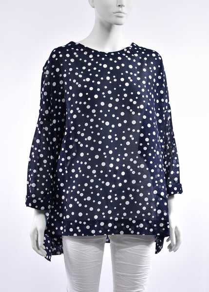 Frankie & Mae</p>Mia Top</p>(Navy Spot)