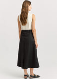 Toorallie</p>Pleat Detail Midi Skirt</p>(Black)