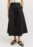 Toorallie</p>Pleat Detail Midi Skirt</p>(Black)