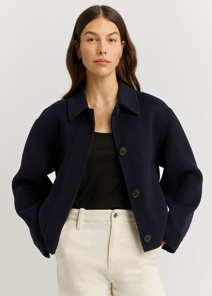 Toorallie</p>Button Front Wool Jacket</p>(French Navy)