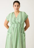Nancybird</p>Hana Wrap Dress</p>(Green Stripe)