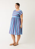 Nancybird</p>Tathra Woven Dress</p>(Raspberry Stripe)