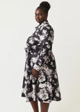 Nancybird</p>Mera Shirt Dress</p>(Hydrangea Greyscale)