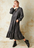 Alessi</p>Tiered Midi Dress</p>(Charcoal)