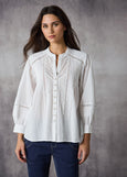 Lania</p>Vintage Cotton Shirt</p>(Off White)