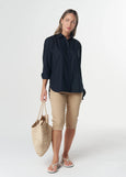 Goondiwindi Cotton</p>Bloom Oversized Basic Shirt</p>(Dark Navy)