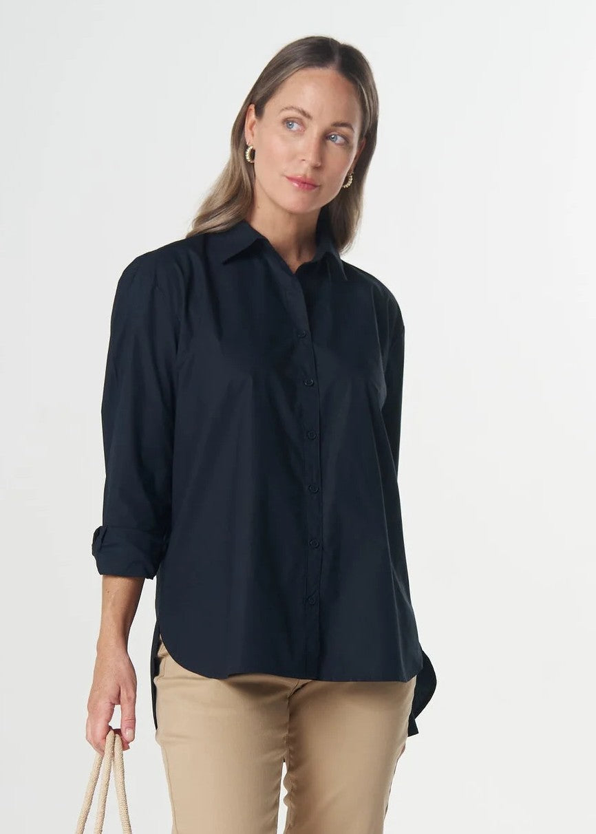 Goondiwindi Cotton</p>Bloom Oversized Basic Shirt</p>(Dark Navy)
