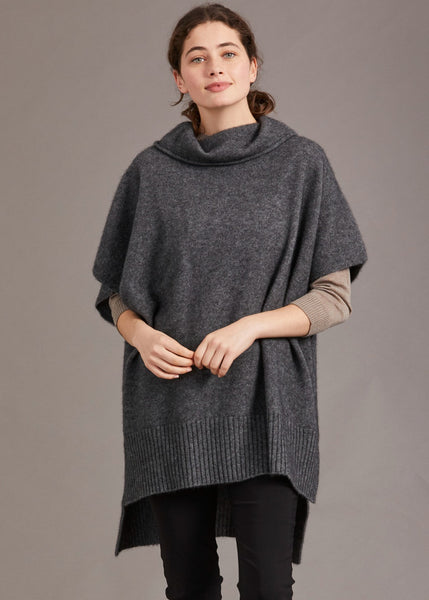 McDonald Textiles</p>Step Hem Poncho</p>(Pewter)