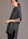 McDonald Textiles</p>Step Hem Poncho</p>(Pewter)