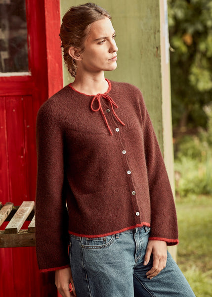 McDonald Textiles</p>Garter Stitch Cardigan</p>(Red/Waina)