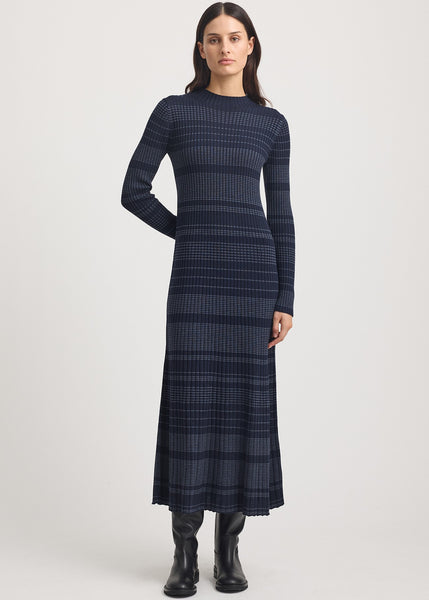 Toorallie</p>Gradient Stripe Dress</p>(French Navy)