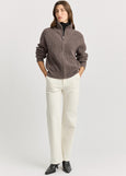 Toorallie</p>Zip Through Rib Knit</p>(Mocha)