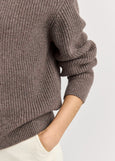 Toorallie</p>Zip Through Rib Knit</p>(Mocha)