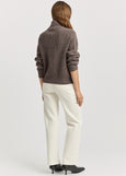 Toorallie</p>Zip Through Rib Knit</p>(Mocha)