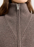 Toorallie</p>Zip Through Rib Knit</p>(Mocha)