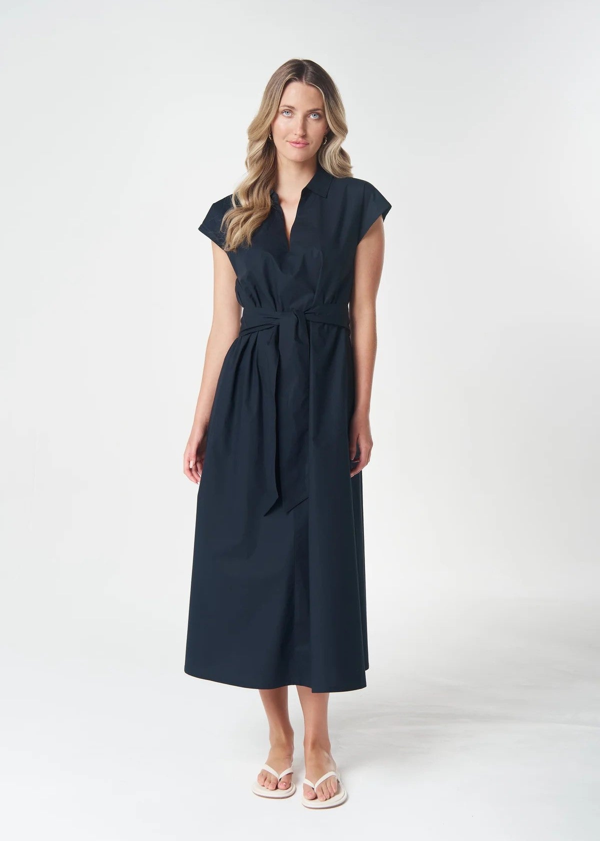 Goondiwindi Cotton</p>Shell Cap Sleeve Dress</p>(Dark Navy)