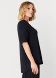 Tani</p>Elbow Sleeve Relaxed Top</p>(Black)