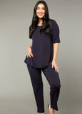 Tani</p>Elbow Sleeve Relaxed Top</p>(French Navy)