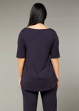 Tani</p>Elbow Sleeve Relaxed Top</p>(French Navy)