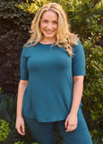 Tani</p>Elbow Sleeve Relaxed Top</p>(Spruce)